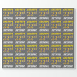 [ Thumbnail: Gray, Faux/Imitation Gold, "22nd Birthday" Wrapping Paper ]