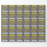 [ Thumbnail: Gray, Faux/Imitation Gold, "26th Birthday" Wrapping Paper ]