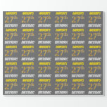 [ Thumbnail: Gray, Faux/Imitation Gold, "27th Birthday" Wrapping Paper ]