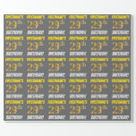 [ Thumbnail: Gray, Faux/Imitation Gold, "29th Birthday" Wrapping Paper ]