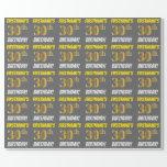 [ Thumbnail: Gray, Faux/Imitation Gold, "30th Birthday" Wrapping Paper ]