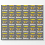 [ Thumbnail: Gray, Faux/Imitation Gold, "36th Birthday" Wrapping Paper ]