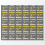 [ Thumbnail: Gray, Faux/Imitation Gold, "37th Birthday" Wrapping Paper ]