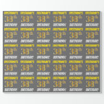 [ Thumbnail: Gray, Faux/Imitation Gold, "38th Birthday" Wrapping Paper ]
