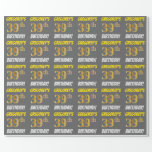 [ Thumbnail: Gray, Faux/Imitation Gold, "39th Birthday" Wrapping Paper ]