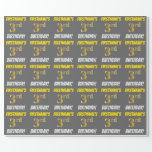 [ Thumbnail: Gray, Faux/Imitation Gold, "3rd Birthday" Wrapping Paper ]