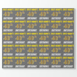 [ Thumbnail: Gray, Faux/Imitation Gold, "40th Birthday" Wrapping Paper ]