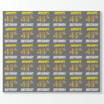 [ Thumbnail: Gray, Faux/Imitation Gold, "46th Birthday" Wrapping Paper ]