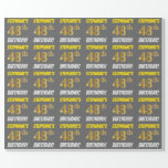 [ Thumbnail: Gray, Faux/Imitation Gold, "48th Birthday" Wrapping Paper ]