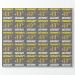 [ Thumbnail: Gray, Faux/Imitation Gold, "49th Birthday" Wrapping Paper ]