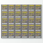 [ Thumbnail: Gray, Faux/Imitation Gold, "52nd Birthday" Wrapping Paper ]