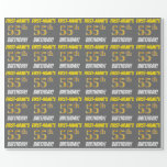 [ Thumbnail: Gray, Faux/Imitation Gold, "55th Birthday" Wrapping Paper ]