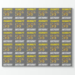 [ Thumbnail: Gray, Faux/Imitation Gold, "56th Birthday" Wrapping Paper ]