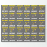 [ Thumbnail: Gray, Faux/Imitation Gold, "5th Birthday" Wrapping Paper ]