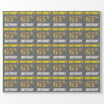 [ Thumbnail: Gray, Faux/Imitation Gold, "65th Birthday" Wrapping Paper ]