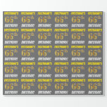 [ Thumbnail: Gray, Faux/Imitation Gold, "66th Birthday" Wrapping Paper ]