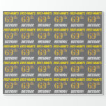 [ Thumbnail: Gray, Faux/Imitation Gold, "69th Birthday" Wrapping Paper ]