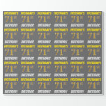 [ Thumbnail: Gray, Faux/Imitation Gold, "71st Birthday" Wrapping Paper ]