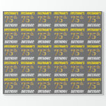 [ Thumbnail: Gray, Faux/Imitation Gold, "75th Birthday" Wrapping Paper ]
