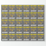 [ Thumbnail: Gray, Faux/Imitation Gold, "76th Birthday" Wrapping Paper ]