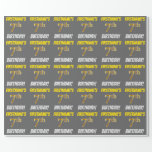 [ Thumbnail: Gray, Faux/Imitation Gold, "7th Birthday" Wrapping Paper ]