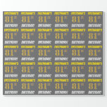 [ Thumbnail: Gray, Faux/Imitation Gold, "81st Birthday" Wrapping Paper ]