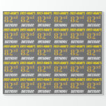 [ Thumbnail: Gray, Faux/Imitation Gold, "82nd Birthday" Wrapping Paper ]