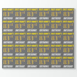 [ Thumbnail: Gray, Faux/Imitation Gold, "83rd Birthday" Wrapping Paper ]