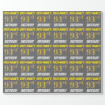 [ Thumbnail: Gray, Faux/Imitation Gold, "93rd Birthday" Wrapping Paper ]