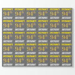 [ Thumbnail: Gray, Faux/Imitation Gold, "94th Birthday" Wrapping Paper ]