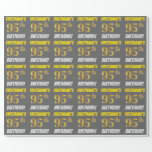 [ Thumbnail: Gray, Faux/Imitation Gold, "95th Birthday" Wrapping Paper ]