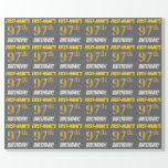 [ Thumbnail: Gray, Faux/Imitation Gold, "97th Birthday" Wrapping Paper ]