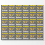 [ Thumbnail: Gray, Faux/Imitation Gold, "99th Birthday" Wrapping Paper ]