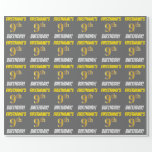 [ Thumbnail: Gray, Faux/Imitation Gold, "9th Birthday" Wrapping Paper ]