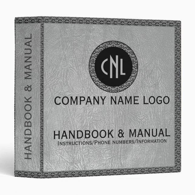 Gray Faux Leather Black Accents Binder (Front/Spine)