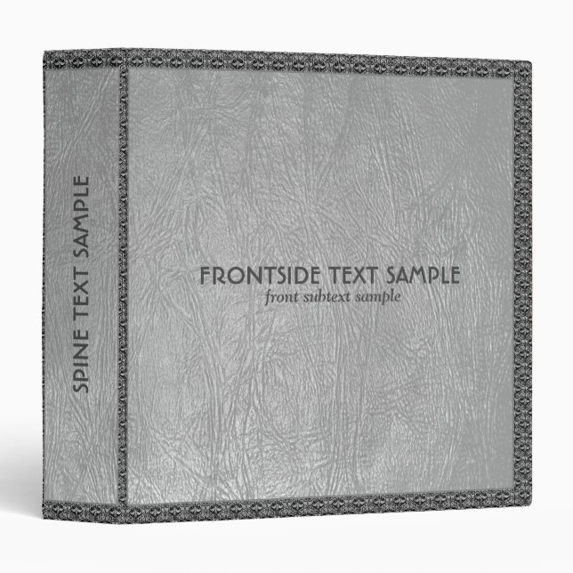 Gray Faux Leather Look Customized Avery Binder 2 (Front/Spine)