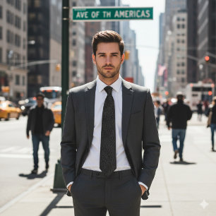 Gray Faux Leather   Neck Tie