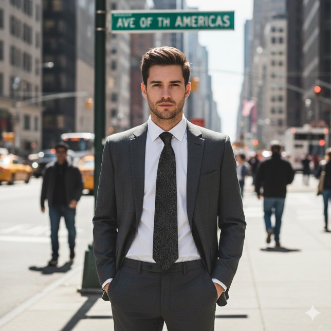 Gray Faux Leather   Neck Tie (Sleek leather-look tie for sharp suits and standout street-to-boardroom style.)