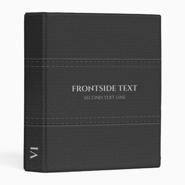 Gray faux leather texture mini binder (Front/Spine)