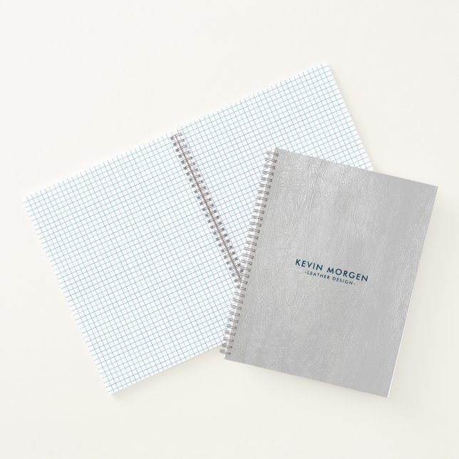 Gray faux leather texture notebook (Inside)