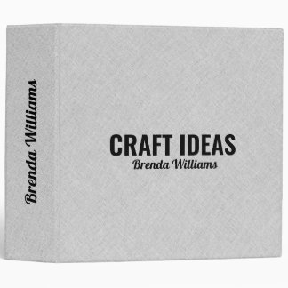 Gray faux linen texture 3 ring binder