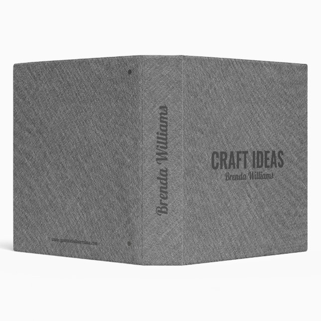 Gray faux linen texture 3 ring binder (Background)