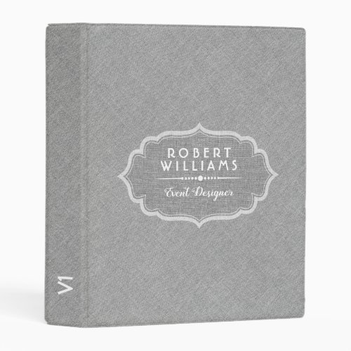 Gray Faux Linen Texture Mini Binder