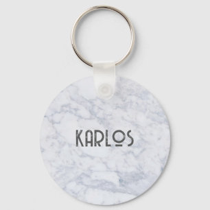 Gray faux marble background 2 keychain