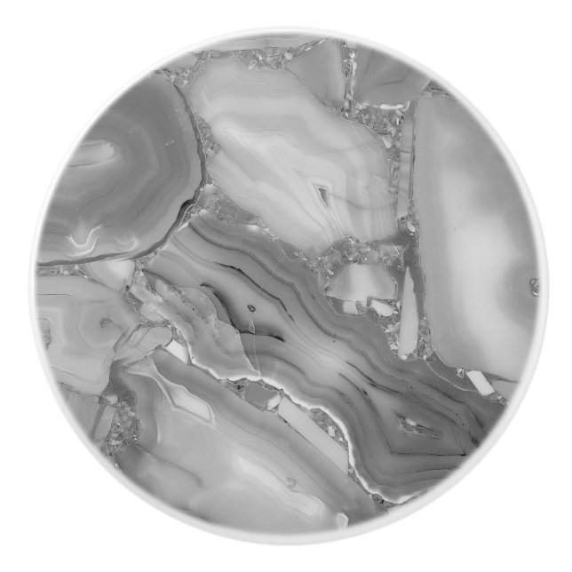 Gray Faux Marble Stone Ceramic Pull (Front)