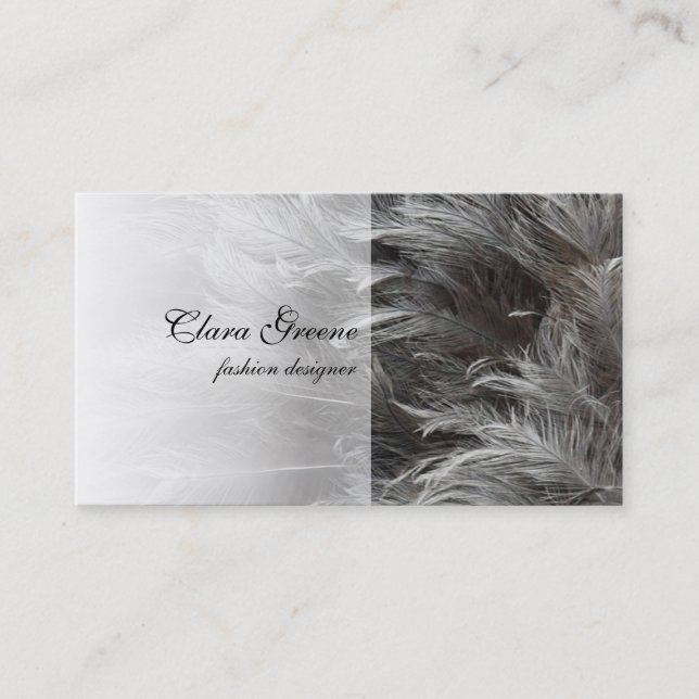 Gray Feathers Business Card (Front)