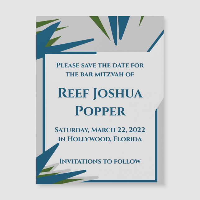 Gray Ferns Magnetic Save the Date Card (Front)