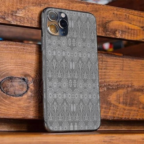 Gray fibrous textile octopus seeds patterned  iPhone 13 pro max case