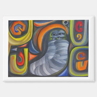 Gray Figure and Colorful Spirals by Hassan Wahba Magnet
