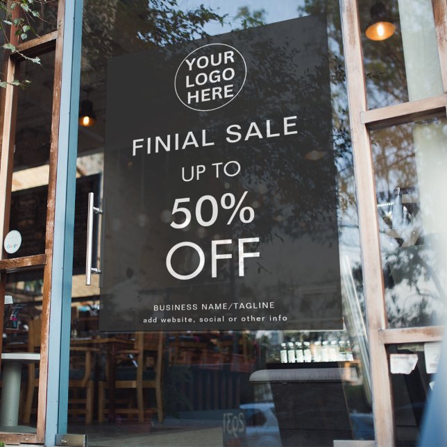 Gray Final Sale Special Discount Offer Logo Store Window Cling (Creator Uploaded)